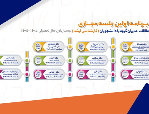 برنامه اولین جلسه مجازی ملاقات مدیران گروه با دانشجویان کارشناسی ارشد در ترم جاری اعلام شد