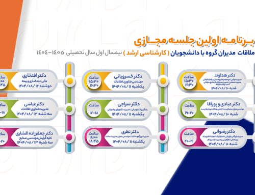 برنامه اولین جلسه مجازی ملاقات مدیران گروه با دانشجویان کارشناسی ارشد در ترم جاری اعلام شد