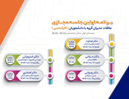 برنامه اولین جلسه مجازی ملاقات مدیران گروه با دانشجویان کارشناسی در ترم جاری اعلام شد